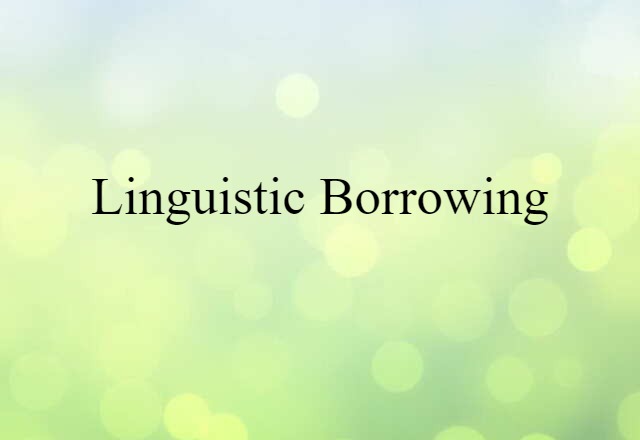 Linguistic Borrowing (noun) Definition, Meaning & Examples