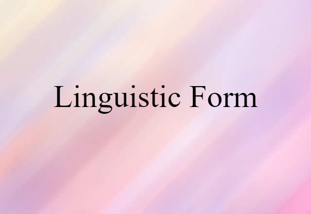 linguistic form