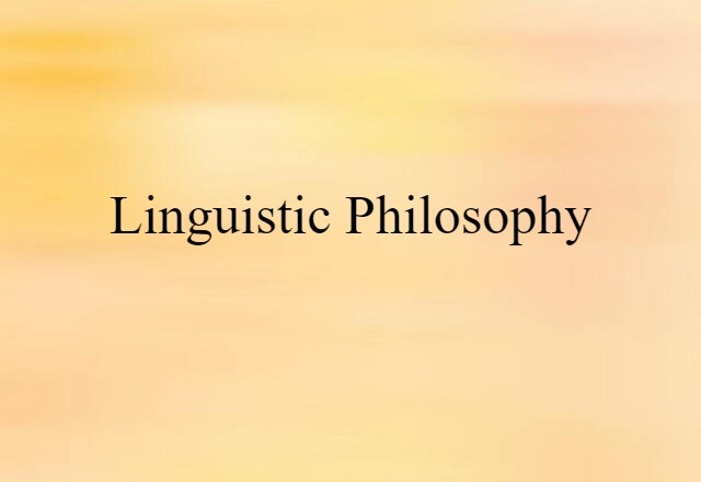 linguistic philosophy