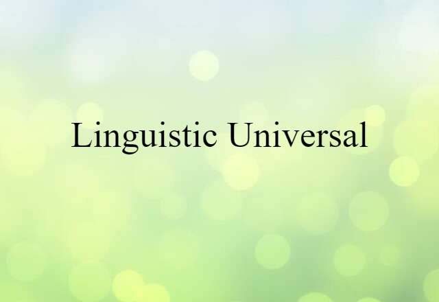 linguistic universal