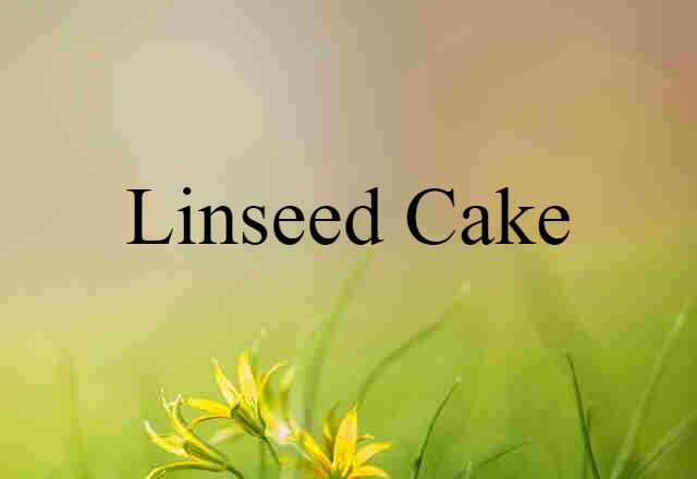 Linseed Cake (noun) Definition, Meaning & Examples