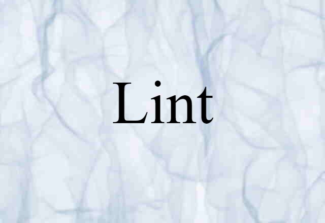 Lint (noun) Definition, Meaning & Examples