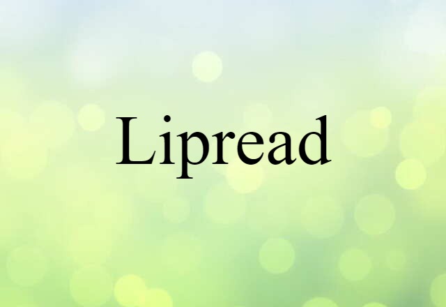 Lipread (noun) Definition, Meaning & Examples