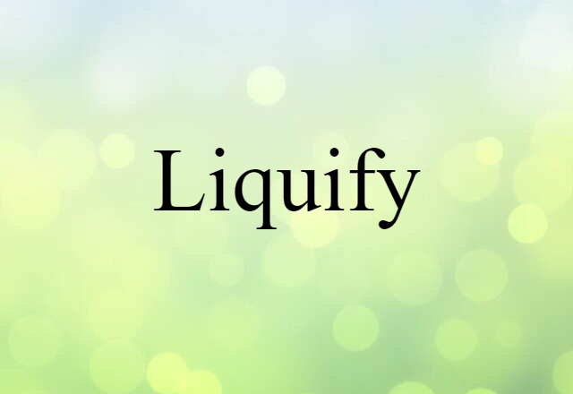 Liquify (noun) Definition, Meaning & Examples