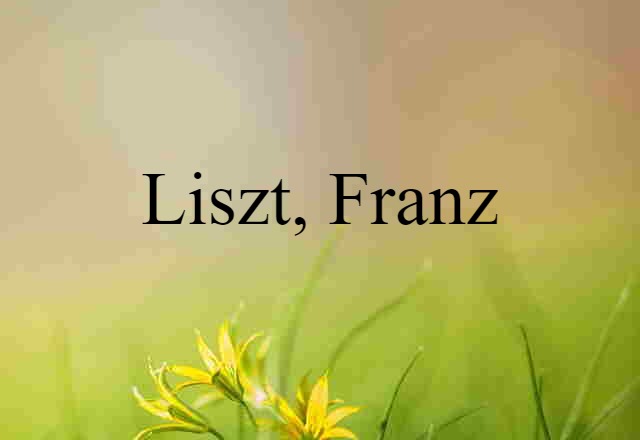 Liszt, Franz (noun) Definition, Meaning & Examples