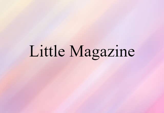 Little Magazine (noun) Definition, Meaning & Examples