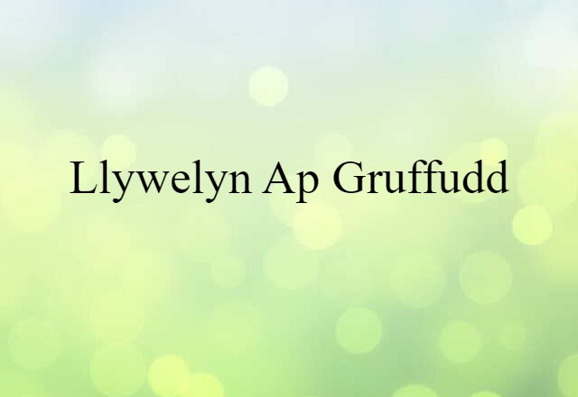 Llywelyn Ap Gruffudd (noun) Definition, Meaning & Examples