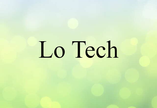 Lo Tech (noun) Definition, Meaning & Examples