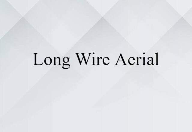 Long-wire Aerial (noun) Definition, Meaning & Examples