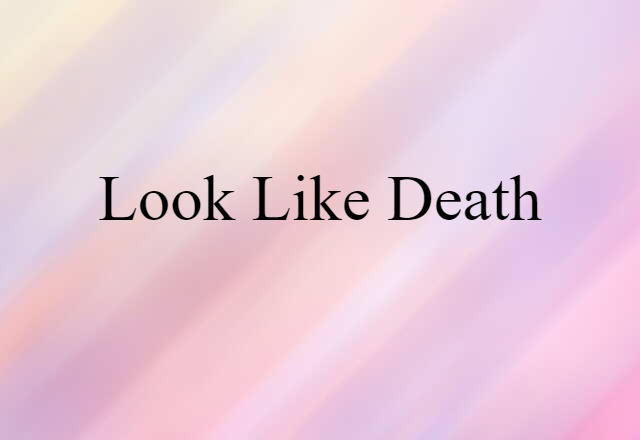 Look Like Death (noun) Definition, Meaning & Examples