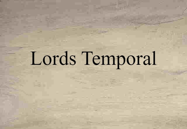 Lords Temporal