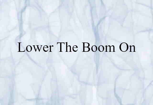 Lower The Boom On (noun) Definition, Meaning & Examples