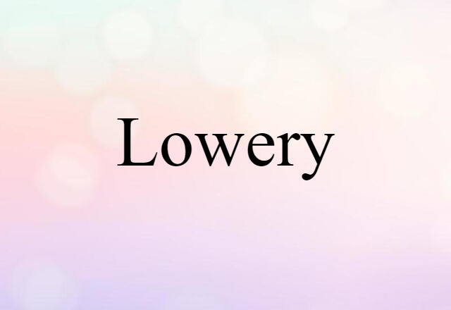 Lowery (noun) Definition, Meaning & Examples