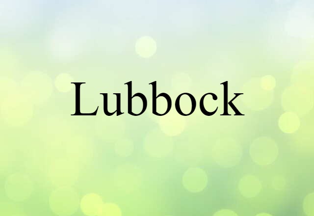 Lubbock (noun) Definition, Meaning & Examples