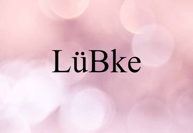 Lübke (noun) Definition, Meaning & Examples