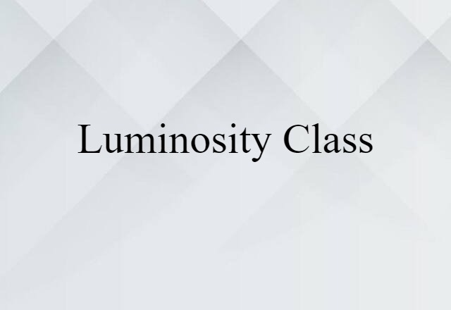 luminosity class