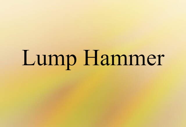 Lump Hammer (noun) Definition, Meaning & Examples