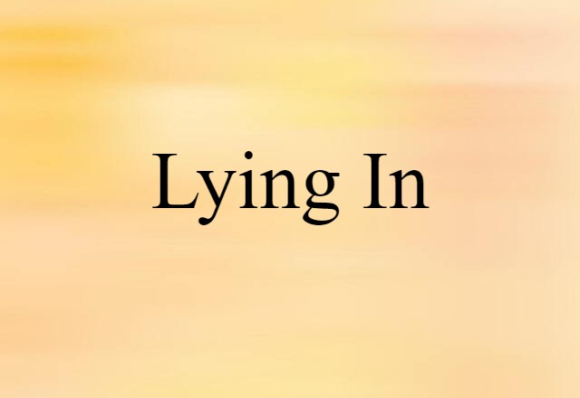 Lying-in (noun) Definition, Meaning & Examples