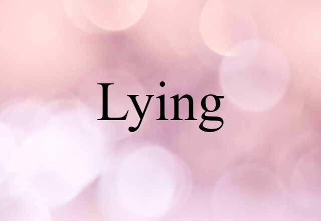 Lying (noun) Definition, Meaning & Examples