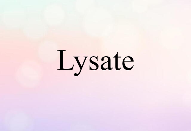 Lysate (noun) Definition, Meaning & Examples