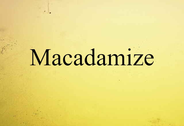 Macadamize (noun) Definition, Meaning & Examples