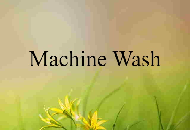 machine wash