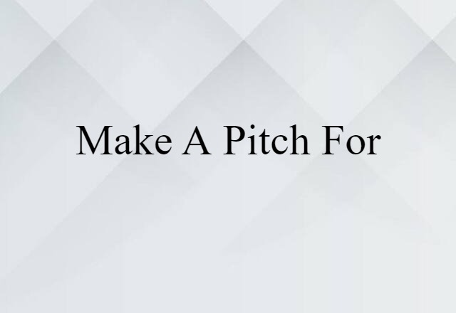 make a pitch for