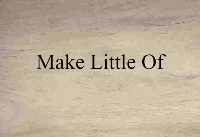 make little of