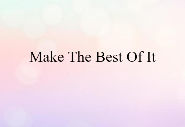 make the best of it