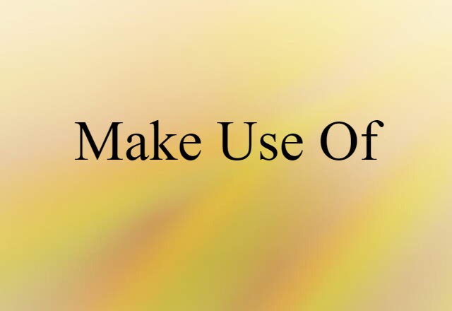 Make Use Of (noun) Definition, Meaning & Examples