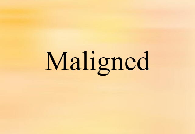 Maligned (noun) Definition, Meaning & Examples