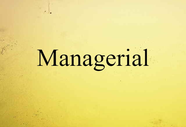 Managerial (noun) Definition, Meaning & Examples