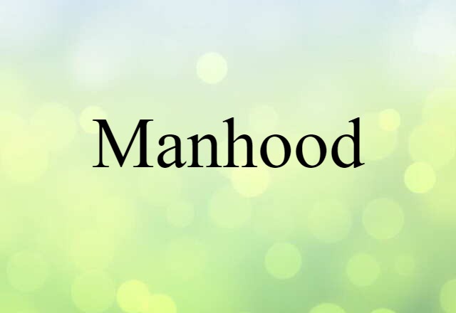 Manhood (noun) Definition, Meaning & Examples