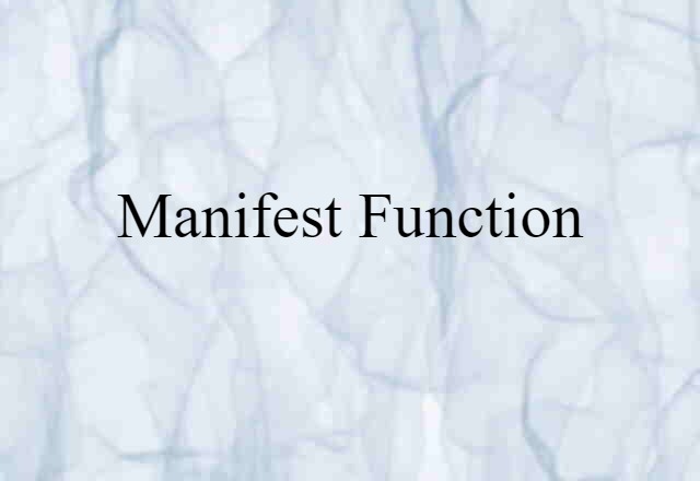 manifest function