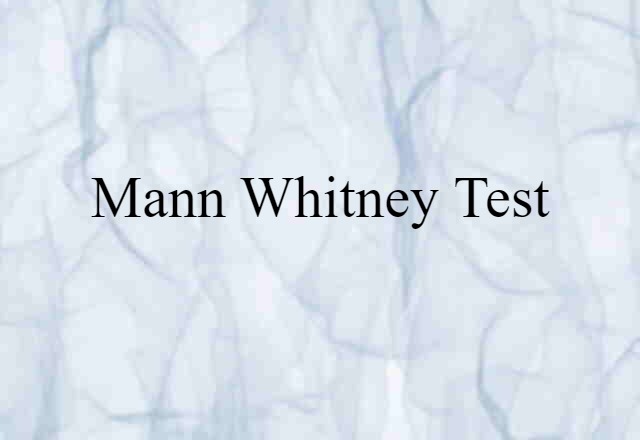 Mann Whitney test