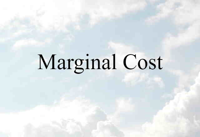 marginal cost