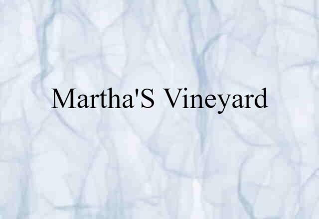 Martha's Vineyard (noun) Definition, Meaning & Examples