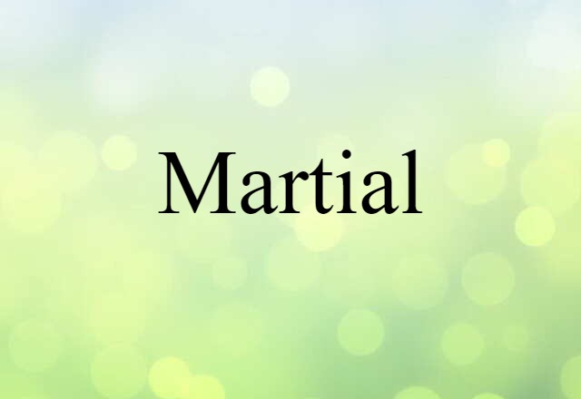 Martial (noun) Definition, Meaning & Examples