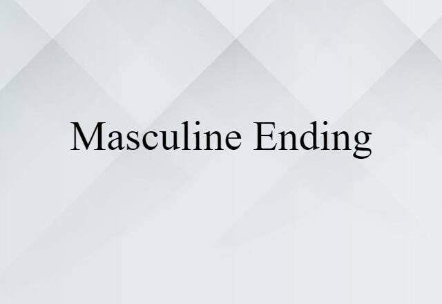 masculine ending