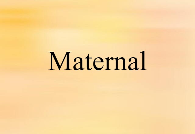 Maternal (noun) Definition, Meaning & Examples