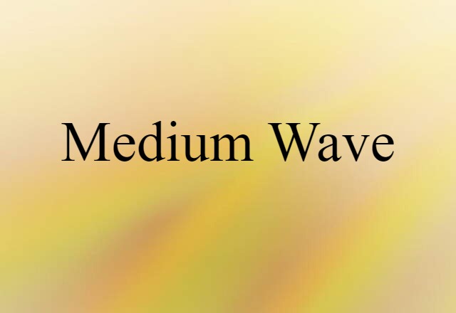 Medium Wave (noun) Definition, Meaning & Examples