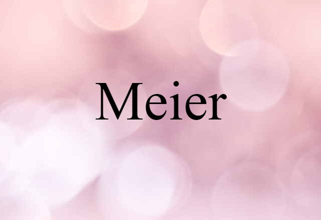 Meier (noun) Definition, Meaning & Examples