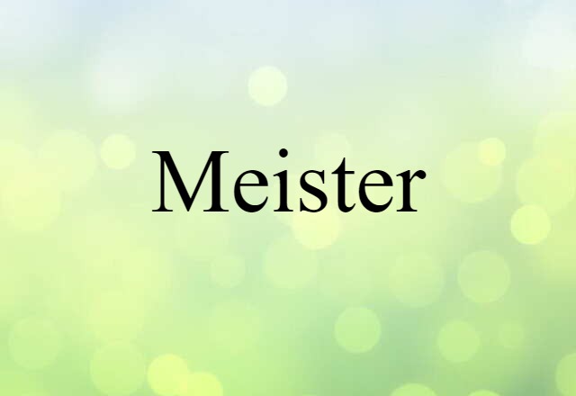 Meister (noun) Definition, Meaning & Examples