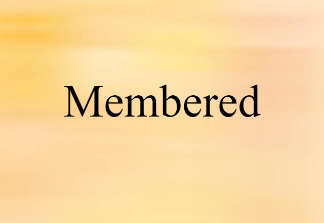 Membered (noun) Definition, Meaning & Examples