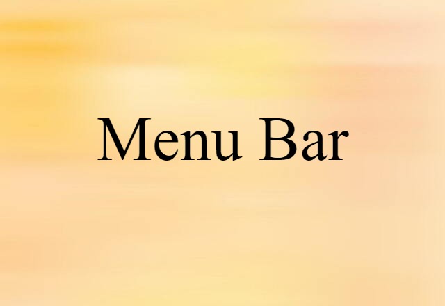 menu bar