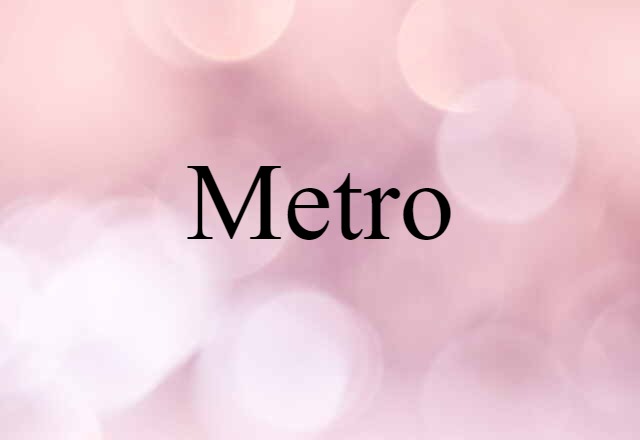 Metro (noun) Definition, Meaning & Examples