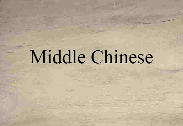 Middle Chinese