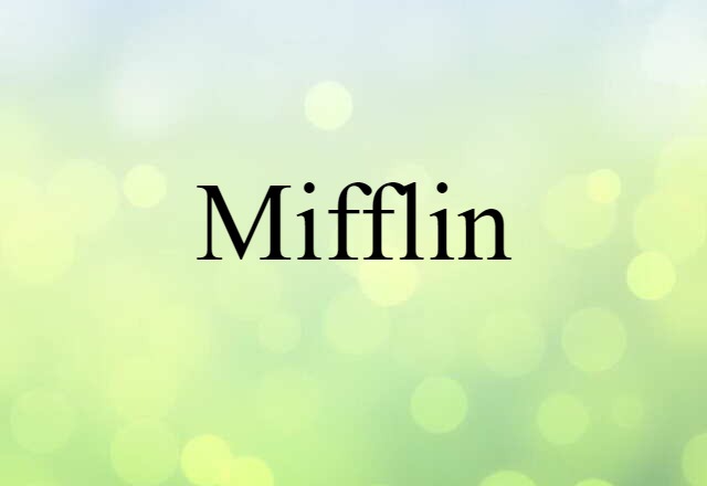 Mifflin (noun) Definition, Meaning & Examples