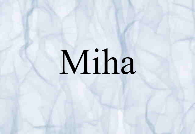 Miha (noun) Definition, Meaning & Examples