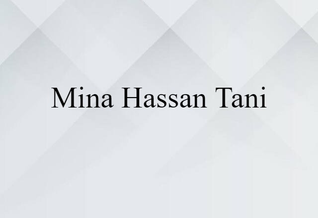 Mina Hassan Tani (noun) Definition, Meaning & Examples